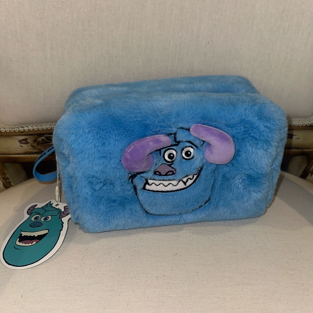 Disney Monsters Inc Primark Exclusive Sulley Fuzzy Plush Makeup Cosmetic Bag